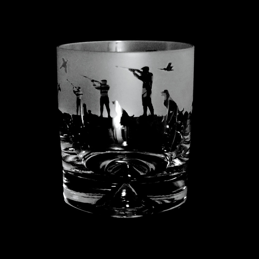 Bicchiere Da Whisky In Vetro Inciso A Mano - 30cl - The Milford Collection, Regalo Elegante