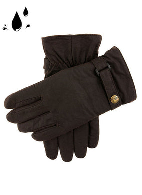 Dents Men's Fleece Lined Waxed Cotton Gloves
