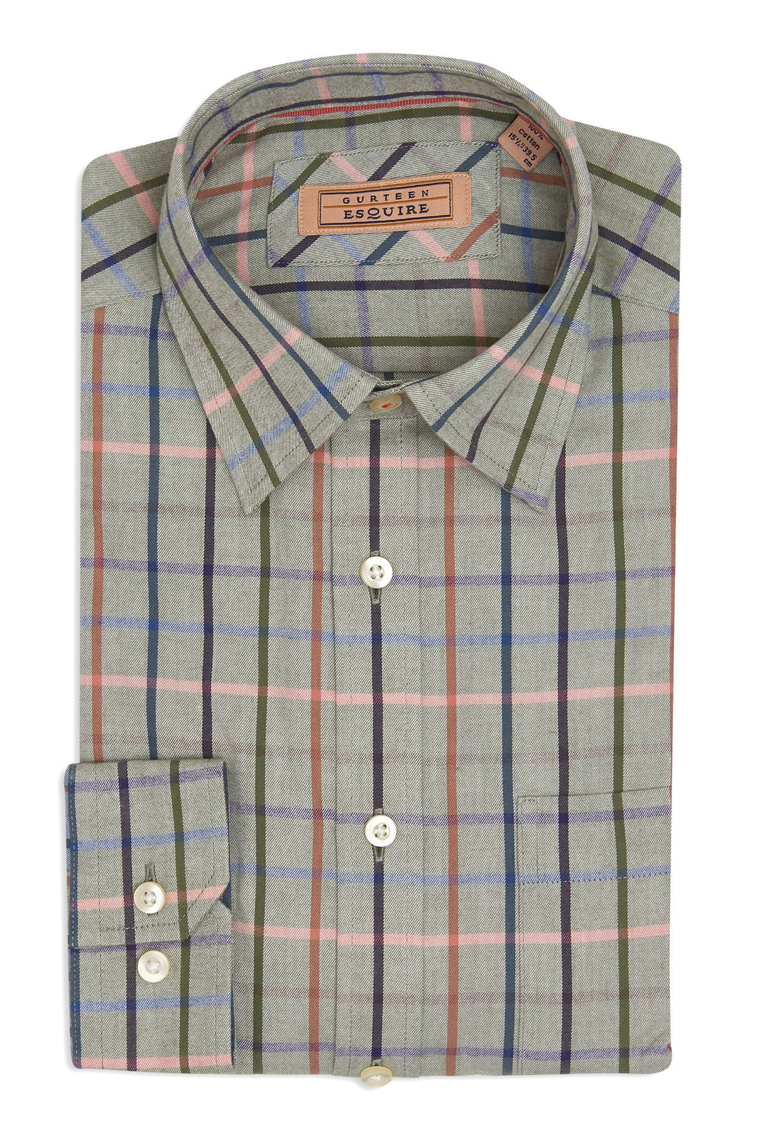 Gurteen Esquire Cumbria Coral Check Shirt 5689/654