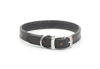 Ancol Leather Dog Collar Black