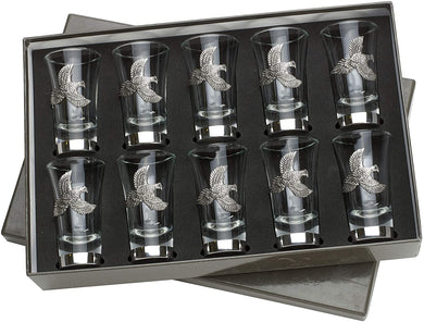 Farm Cottage Set of 10 Pheasant Shot Glass Peg Finders