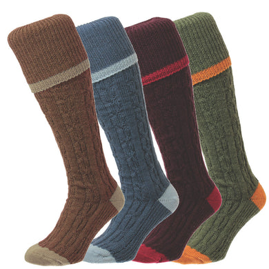 Cable Stripe Shooting Socks by Bisley