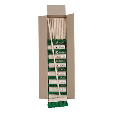Hillbrush Yard Broom Green c/w Handle PVC 10.5