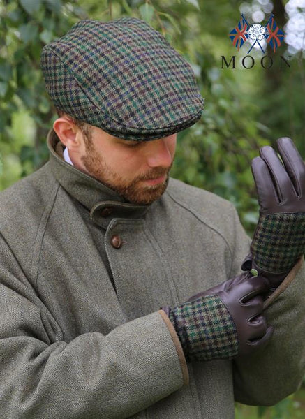 Dents Men's Abraham Moon Dogtooth Flat Cap