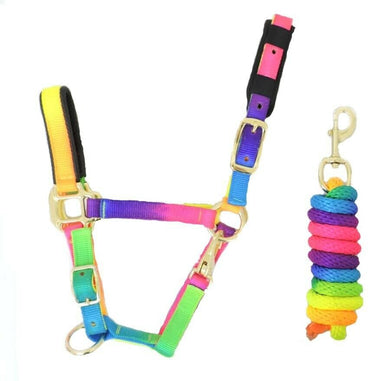 KM Elite Rainbow Headcollar & Lead