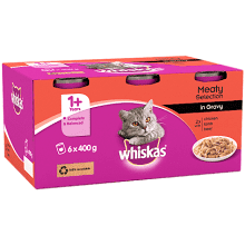 Whiskas Cat Food Meaty Selection 6x390g Tins